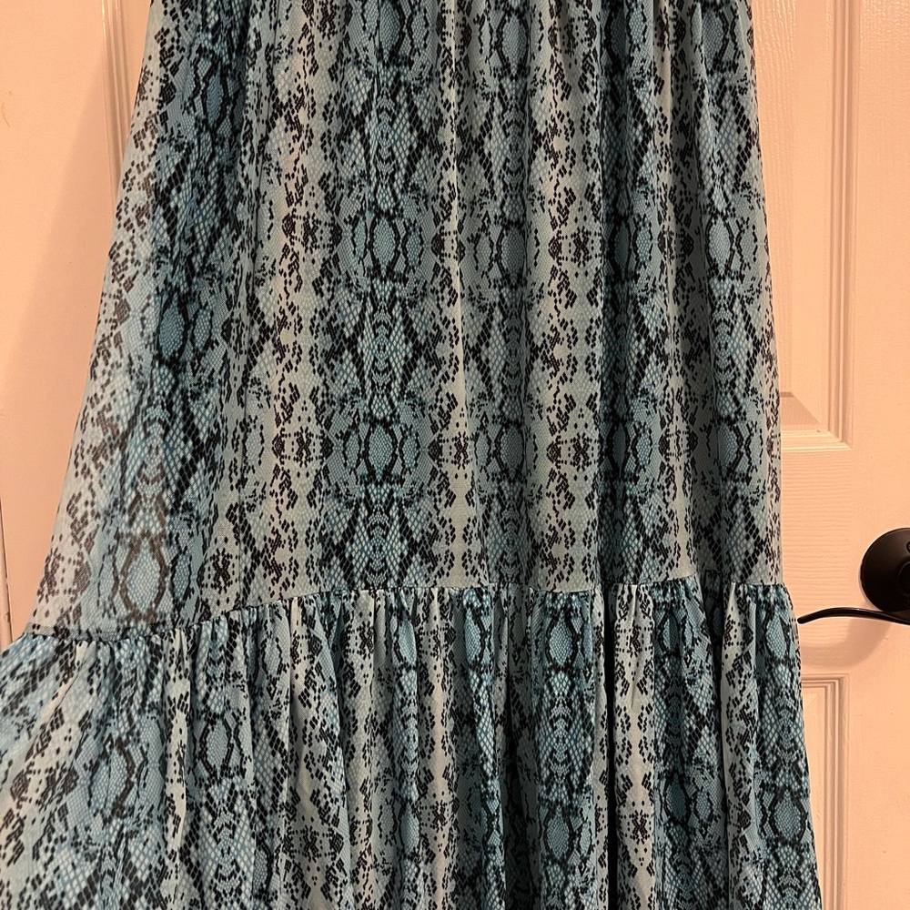 Blue Reba Snake Patterned Women's Skirt - Picture 3 of 5